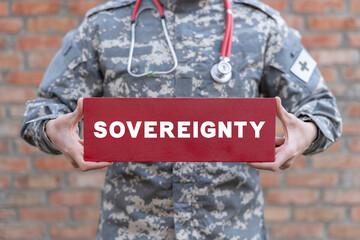 Sovereignty military concept. National Sovereignty Day. Military defense, achieve independence.