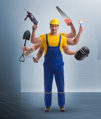 Jack of all trades concept with worker