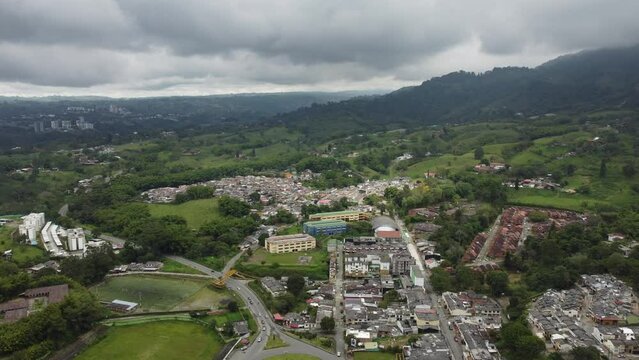 city ​​of calarca in the andes mountain range