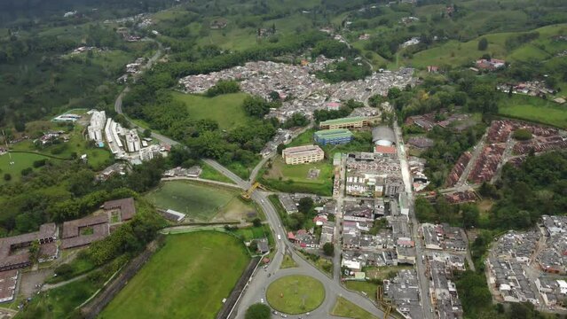 city ​​of calarca in the andes mountain range