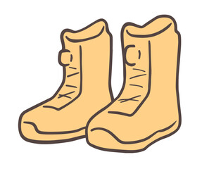 スノーボードのブーツ、ソフトブーツ、オレンジ