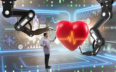 Heart surgery done by robotic arm