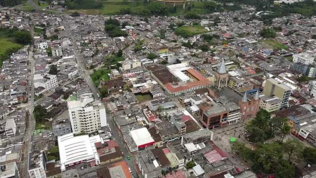 city ​​of calarca in the andes mountain range