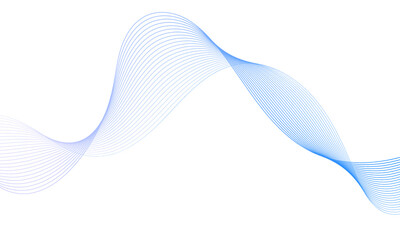 Abstract colorful wave element for design. Digital frequency track equalizer. Stylized line art background.Vector illustration.Wave with lines created using blend tool.Curved wavy line, smooth stripe