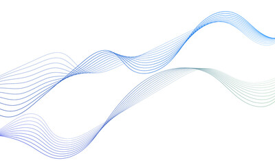 Abstract colorful wave element for design. Digital frequency track equalizer. Stylized line art background.Vector illustration.Wave with lines created using blend tool.Curved wavy line, smooth stripe