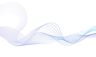 Abstract colorful wave element for design. Digital frequency track equalizer. Stylized line art background.Vector illustration.Wave with lines created using blend tool.Curved wavy line, smooth stripe