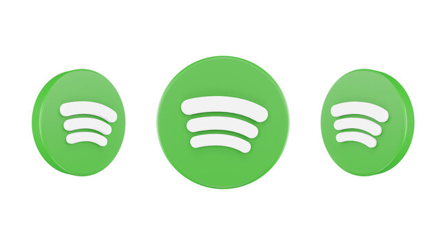 Social Media Icon Spotify Logo Isolated 3d Render