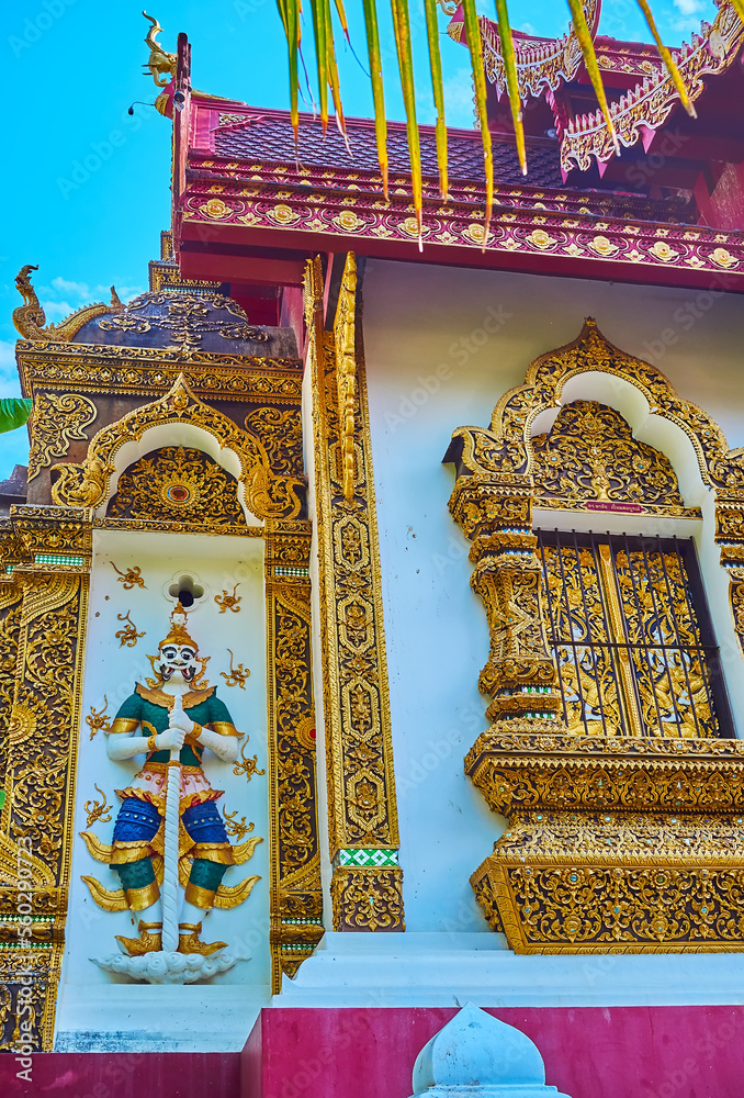 Poster The statue of Yaksha in Wat Saen Muang Ma, Chiang Mai, Thailand