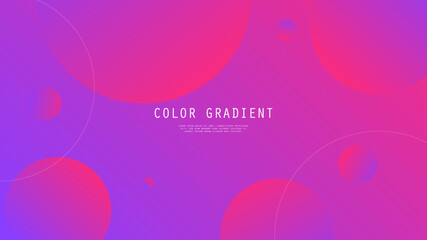 Modern Abstract Background Round Circle Retro Memphis Lines Fluid Liquid Motion and Purple Red Gradient Color
