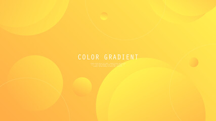 Modern Abstract Background Round Circle Retro Memphis Lines Fluid Liquid Motion and Yellow Gradient Color