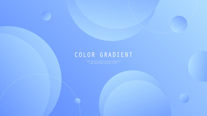 Modern Abstract Background Round Circle Retro Memphis Lines Fluid Liquid Motion and Blue Gradient Color