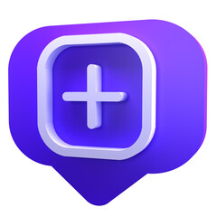 Obraz premium 3D icon add conten button social media isolated