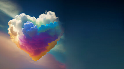 heart shaped colorful cloud , Generative AI