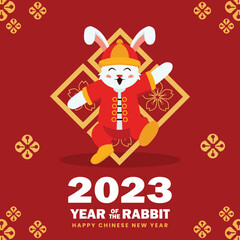 vector flat chinese new year social media post template