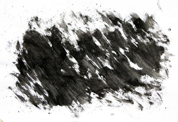 Abstract black paint brush strokes background.