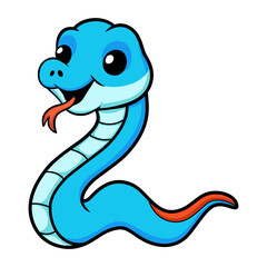 Cute blue snake viper cartoon