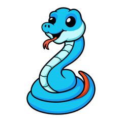 Cute blue snake viper cartoon