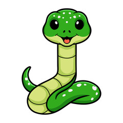Cute green tree python cartoon