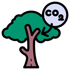 carbon dioxide for tree illustration