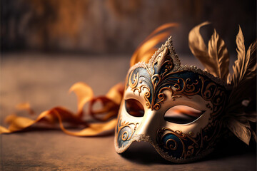 Beautiful mask for Venice carnaval. Generative AI