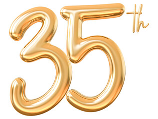 Anniversary 35th 3d gold number with generative AI