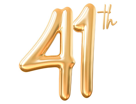 Anniversary 41th 3d gold number with generative AI