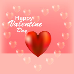 happy valentine day, love and real heart, suitable for banners, backgrounds, websites, apps etc