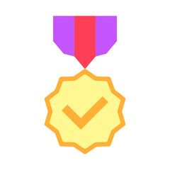 Achievement badge. Premium quality. Achievement or award grant. Winner's trophy icon. Symbol of victory. Goblet icon. Champion trophy cup. Sport cup on stand. Reward badge. First place. Quality mark.