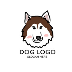Naklejka premium Siberian Husky dog logo cartoon vector illustration