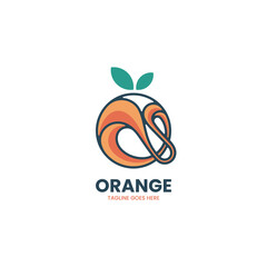 Fototapeta premium Vector Logo Illustration Orange Simple Mascot Style