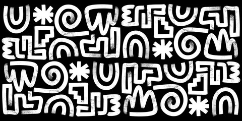 Abstract Painting Ethnic Line Art Fabric Pattern Background