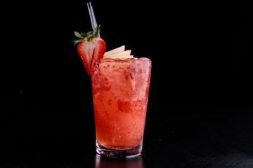 cocktail with strawberry