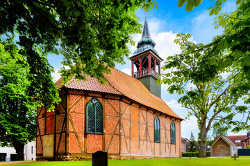 Johanniskirche (church) in old town of Plön, Schleswig Holstein, Germany