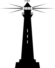 Lighthouse vector basic icon on white background for design template.