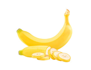 Ripe banana isolated on transparent png