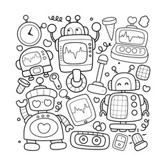 robot coloring page for kids 