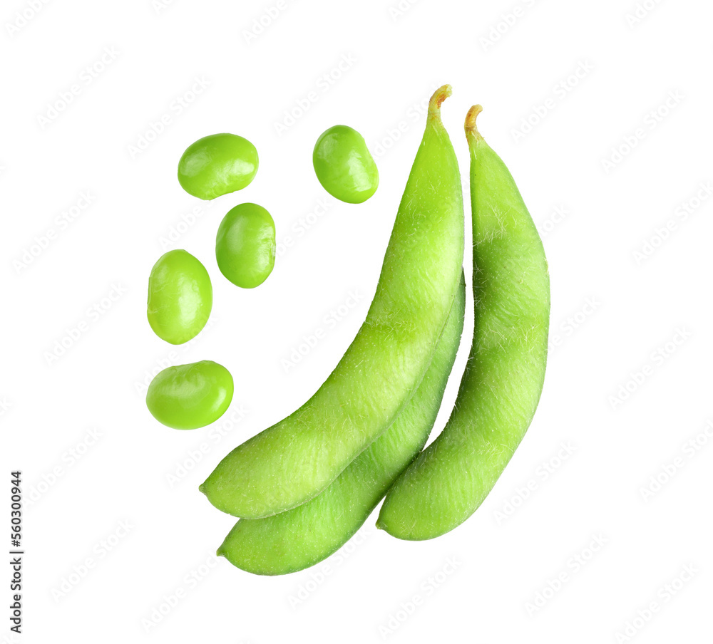 Wall mural green soy beans isolated on transparent png