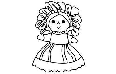 Mexican traditional doll silhouette