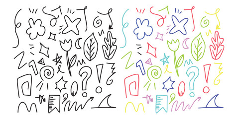 Set of Scribble arrow isolated on white background. black hand drawn arrows set icon.hand drawn arrow icon set. Doodle vector illustration.