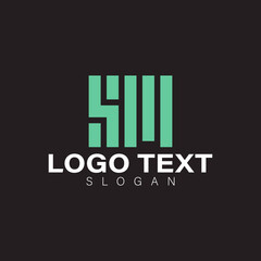 vector design elements for your company logo, sm monogram logo. modern logo design, business corporate template. sm icon.