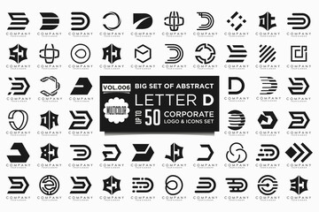 abstract letter D logo icon set. design for business of luxury, elegant, simple.