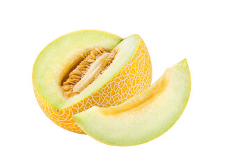yellow cantaloupe melon isolated on transparent png
