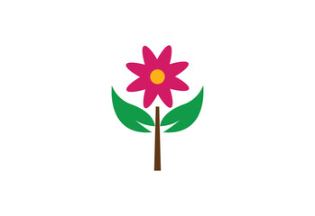 Flower logo. Flower logo vector, in trendy flat style isolated on white background. Flower icon image, Flower logo illustration.
