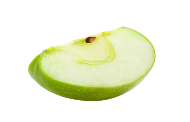 Green apple slice on transparent png