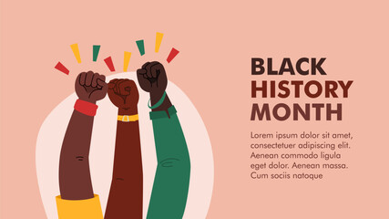 black history month hand banner template