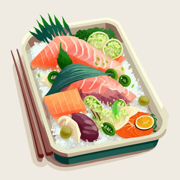 Japanese Food shasimi fresh fish. tasty authentic traditional asian dishes