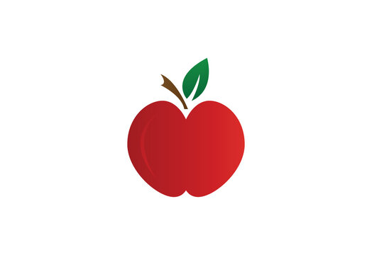 Apple logo. Vector illustration. Red apple on white background.