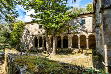 The romanesque gothic monastery of Santo Estevo de Ribas de Sil at Nogueira de Ramuin, Galicia in Spain