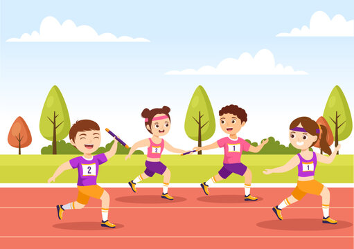 kids race clipart