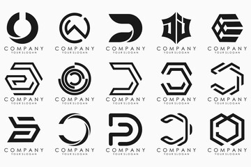 abstract letter D logo icon set. design for business of luxury, elegant, simple.